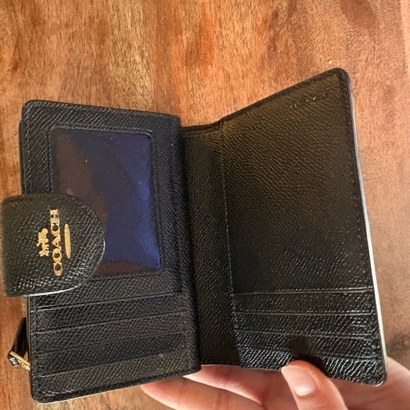 Coach Black Leather Wallet with Gold Logo - Picture 5 of 10
